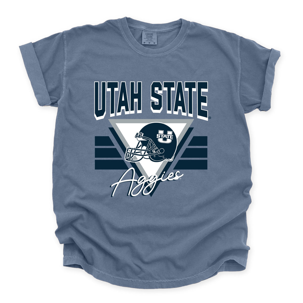 Licensed Utah State Aggies Triangle - Women's Garment Dyed Graphic T-Shirt