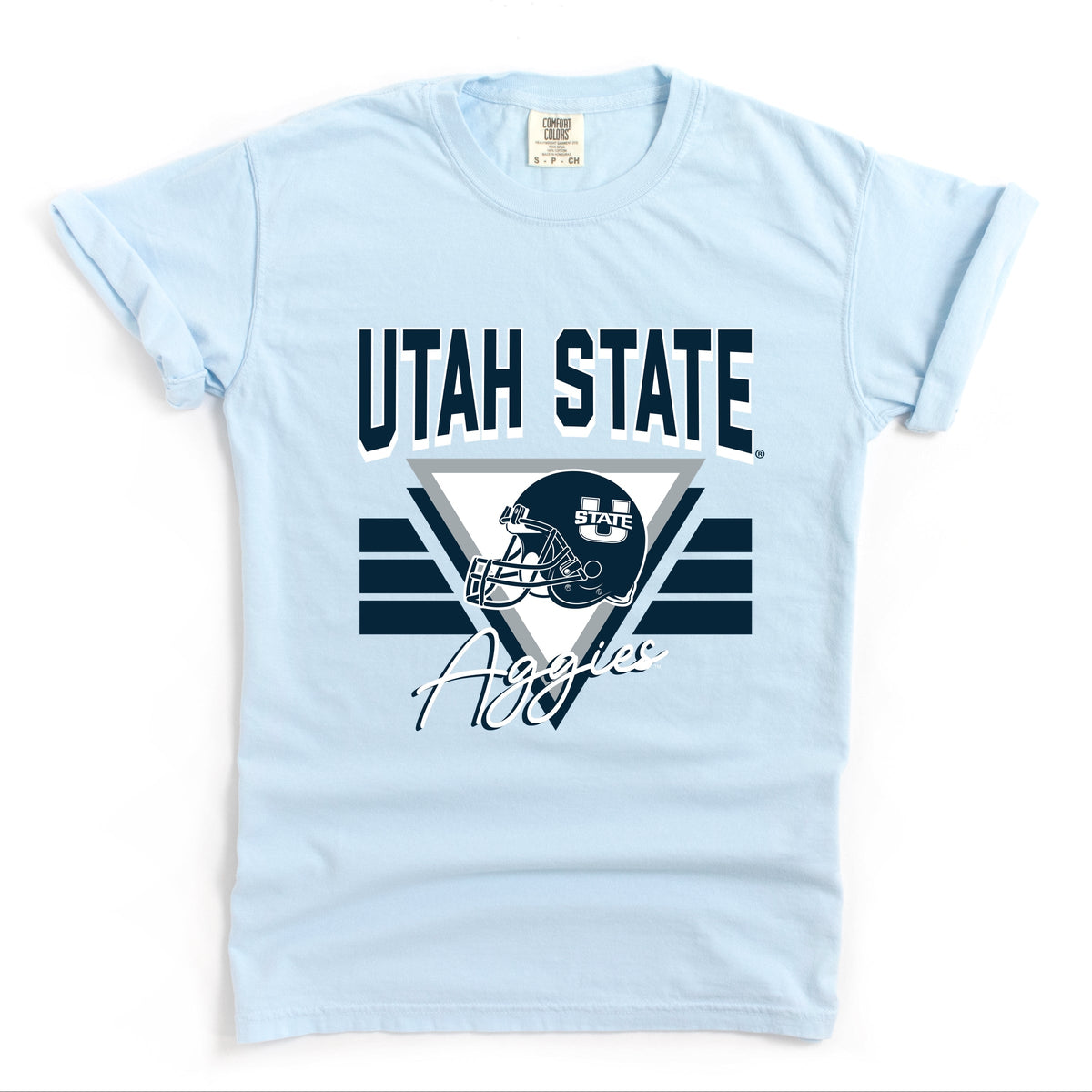 Licensed Utah State Aggies Triangle - Women's Garment Dyed Graphic T-Shirt