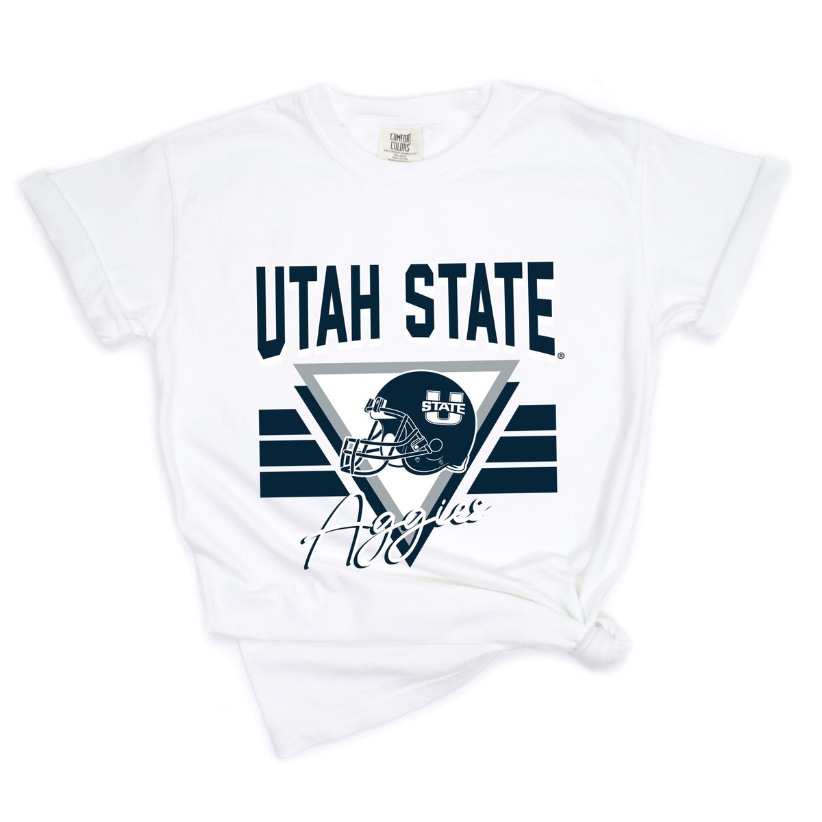 Licensed Utah State Aggies Triangle - Women's Garment Dyed Graphic T-Shirt