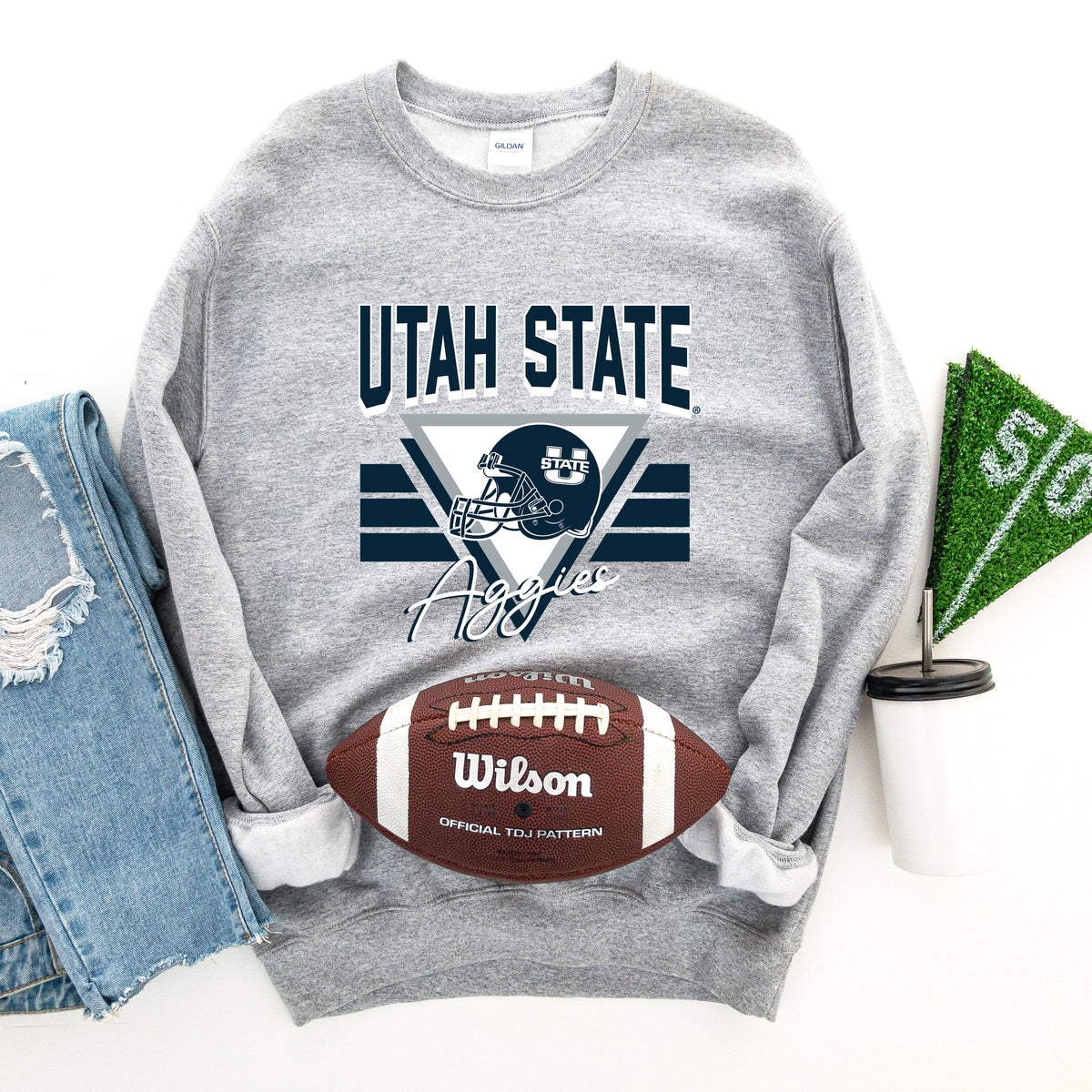 Licensed Utah State Aggies Triangle - Women's Graphic Sweatshirt