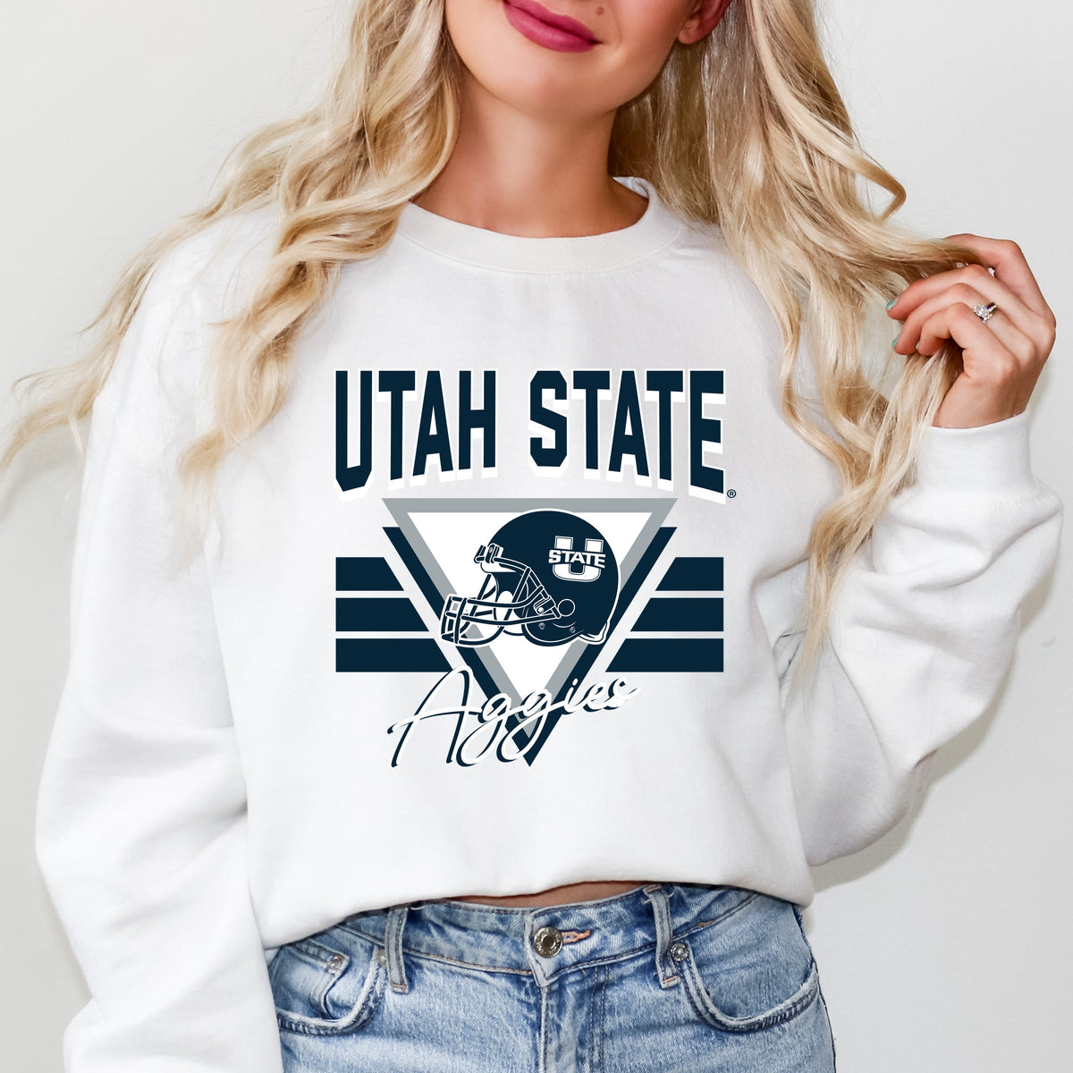 Licensed Utah State Aggies Triangle - Women's Graphic Sweatshirt