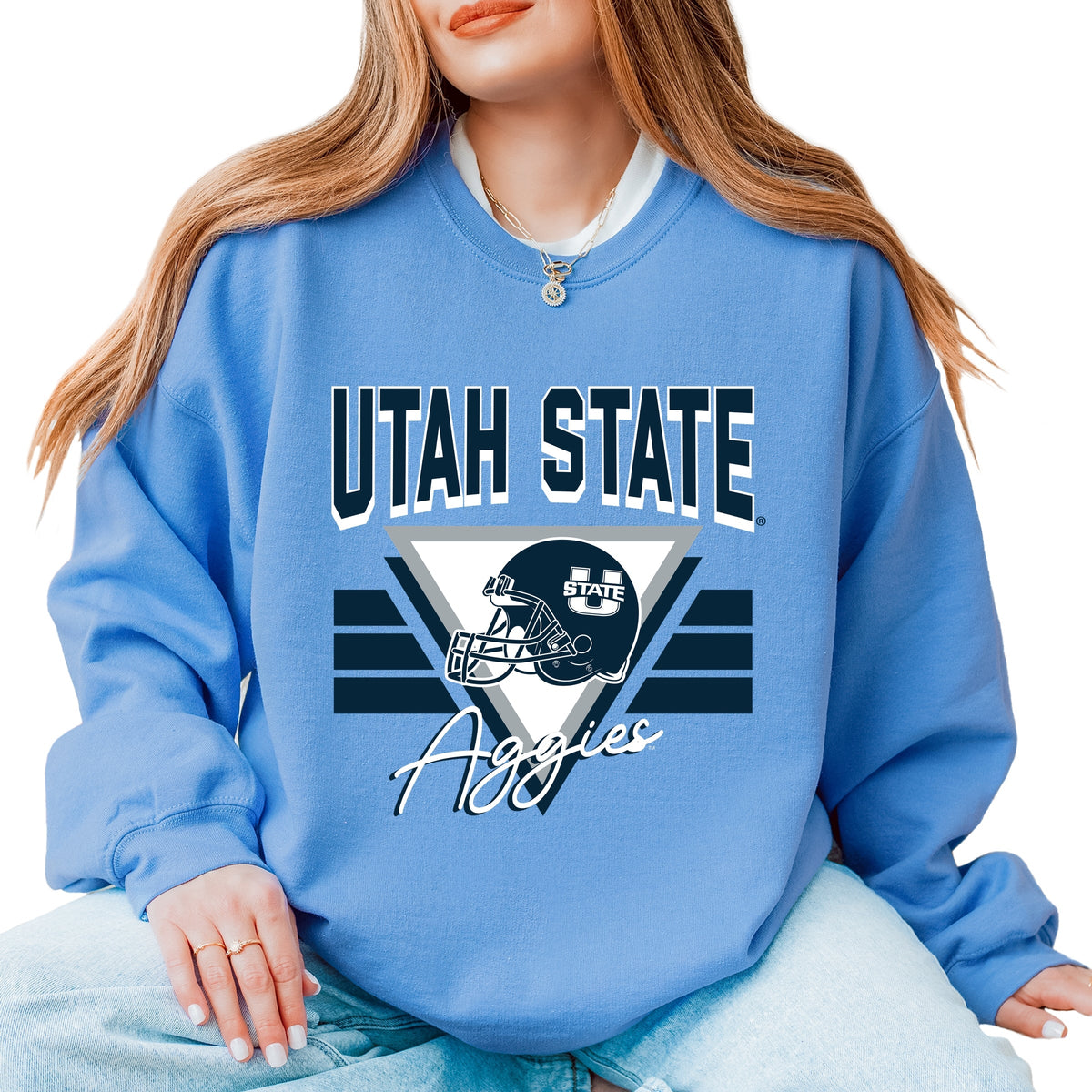 Licensed Utah State Aggies Triangle - Women's Graphic Sweatshirt