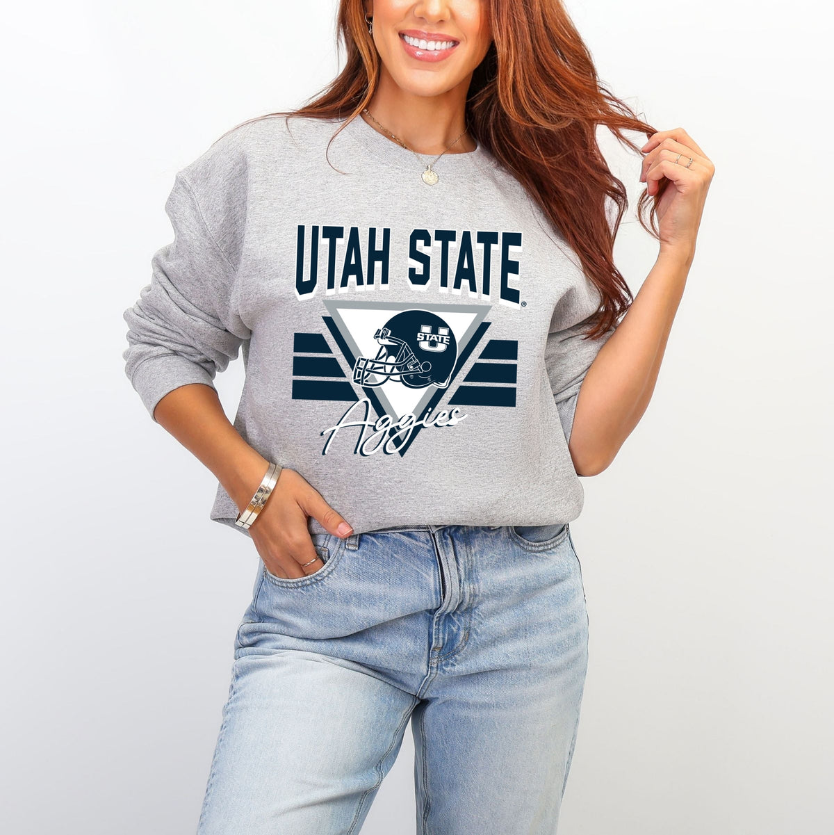 Licensed Utah State Aggies Triangle - Women's Graphic Sweatshirt