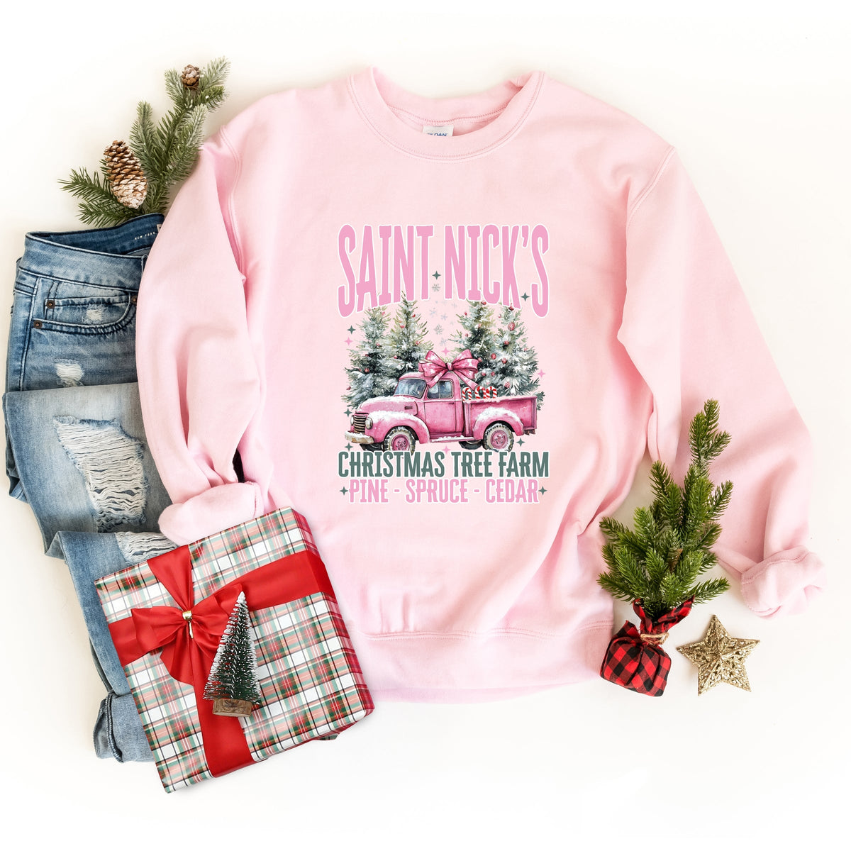 Saint Nick's Farm Truck - Women's Graphic Sweatshirt