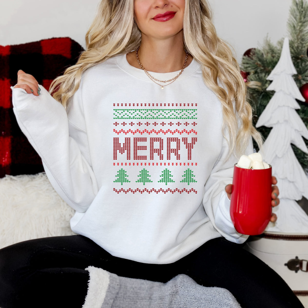 Ugly Sweater Merry - Women's Graphic Sweatshirt