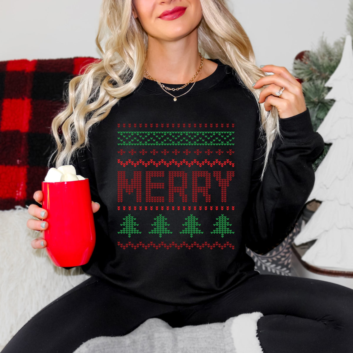 Ugly Sweater Merry - Women's Graphic Sweatshirt