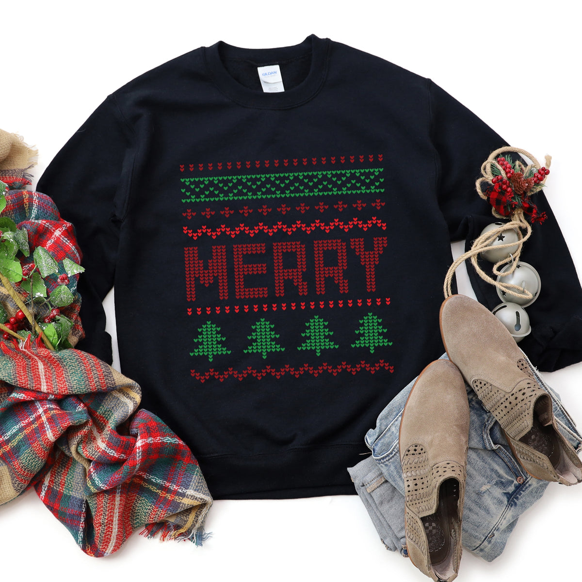 Ugly Sweater Merry - Women's Graphic Sweatshirt