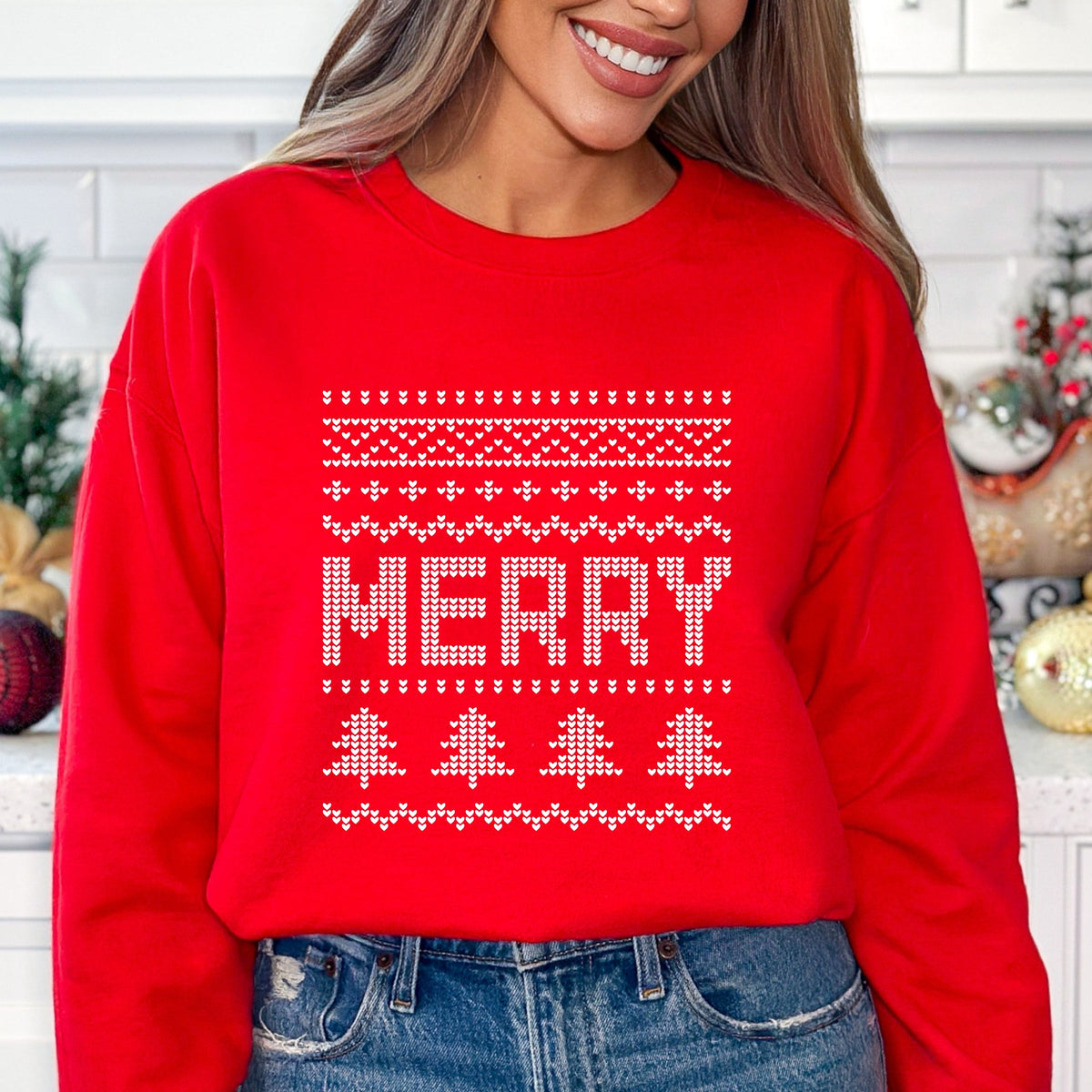 Ugly Sweater Merry - Women's Graphic Sweatshirt