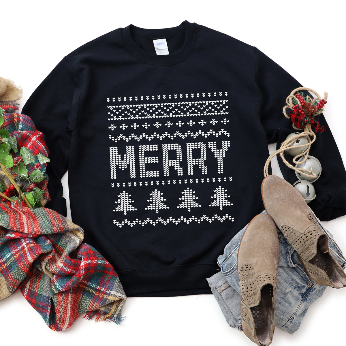 Ugly Sweater Merry - Women's Graphic Sweatshirt