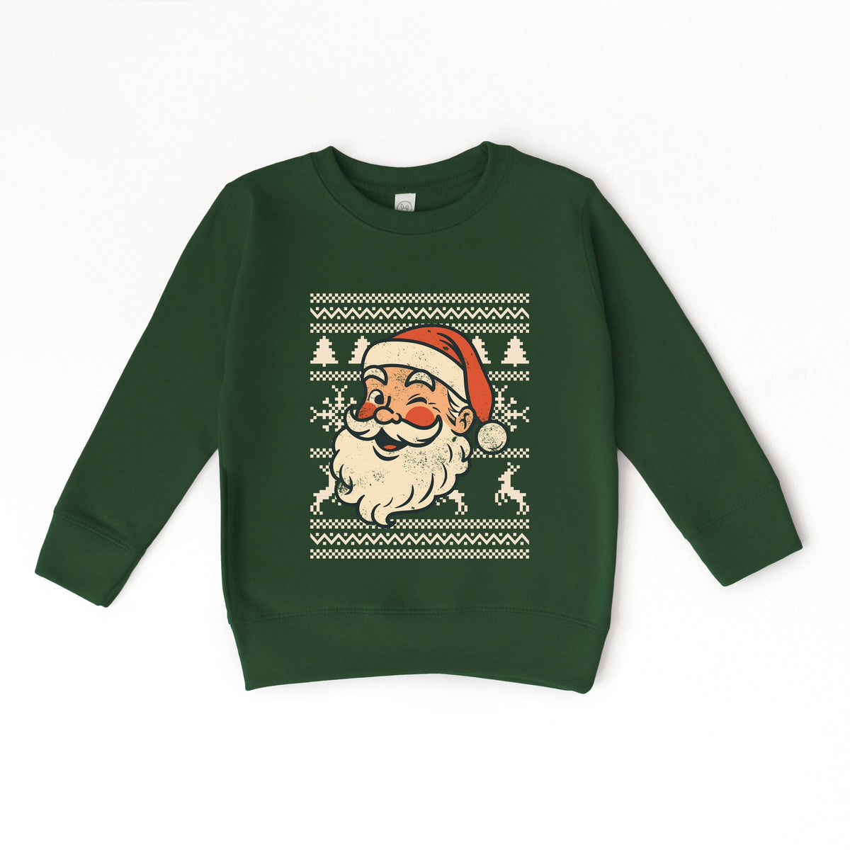 Ugly Sweater Santa Face - Youth Graphic Sweatshirt