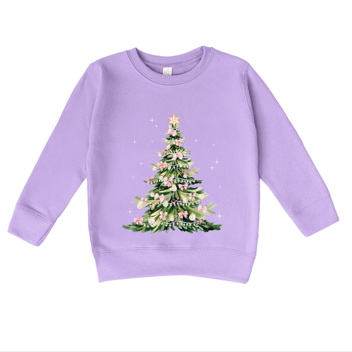 Watercolor Christmas Tree Sparkle - Toddler Graphic Sweatshirt