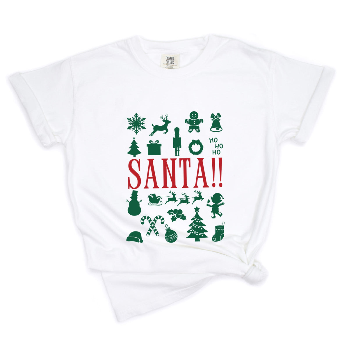 Santa Christmas Icons - Women's Garment Dyed Tee