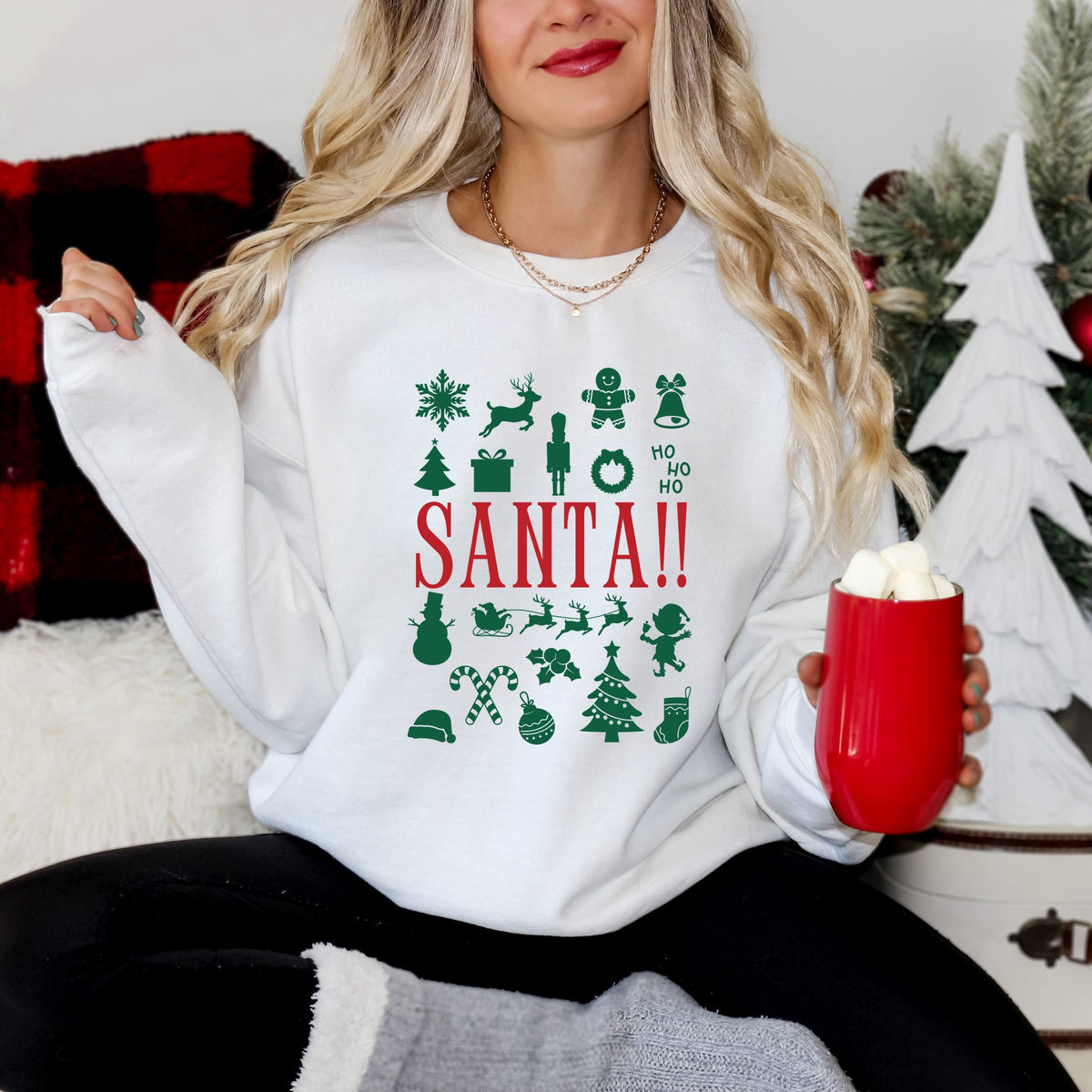 Santa Christmas Icons -  Women's Sweatshirt