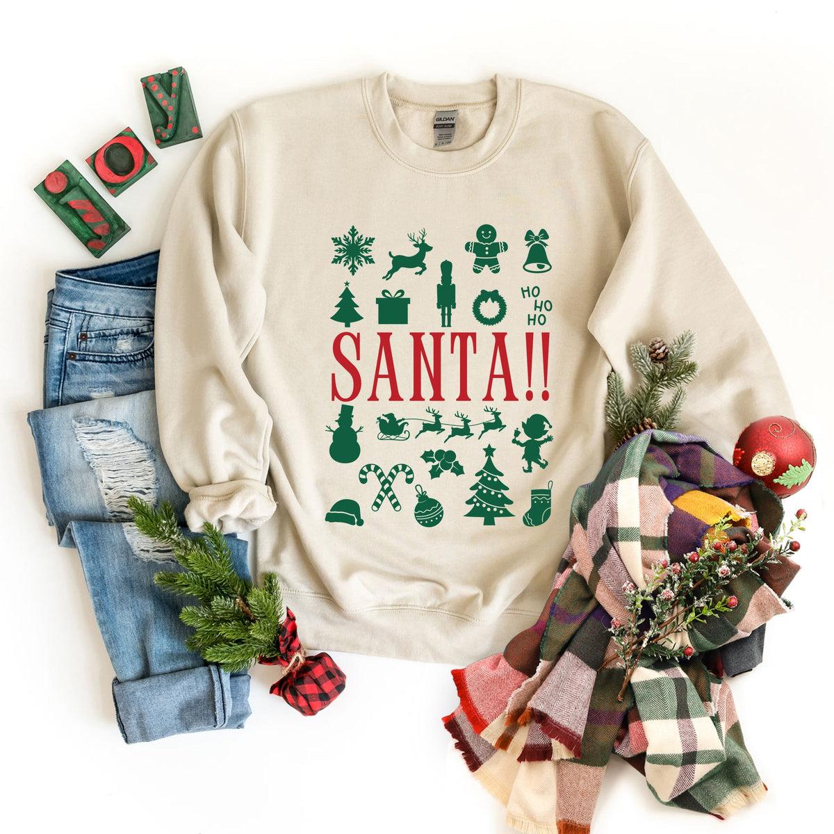 Santa Christmas Icons -  Women's Sweatshirt