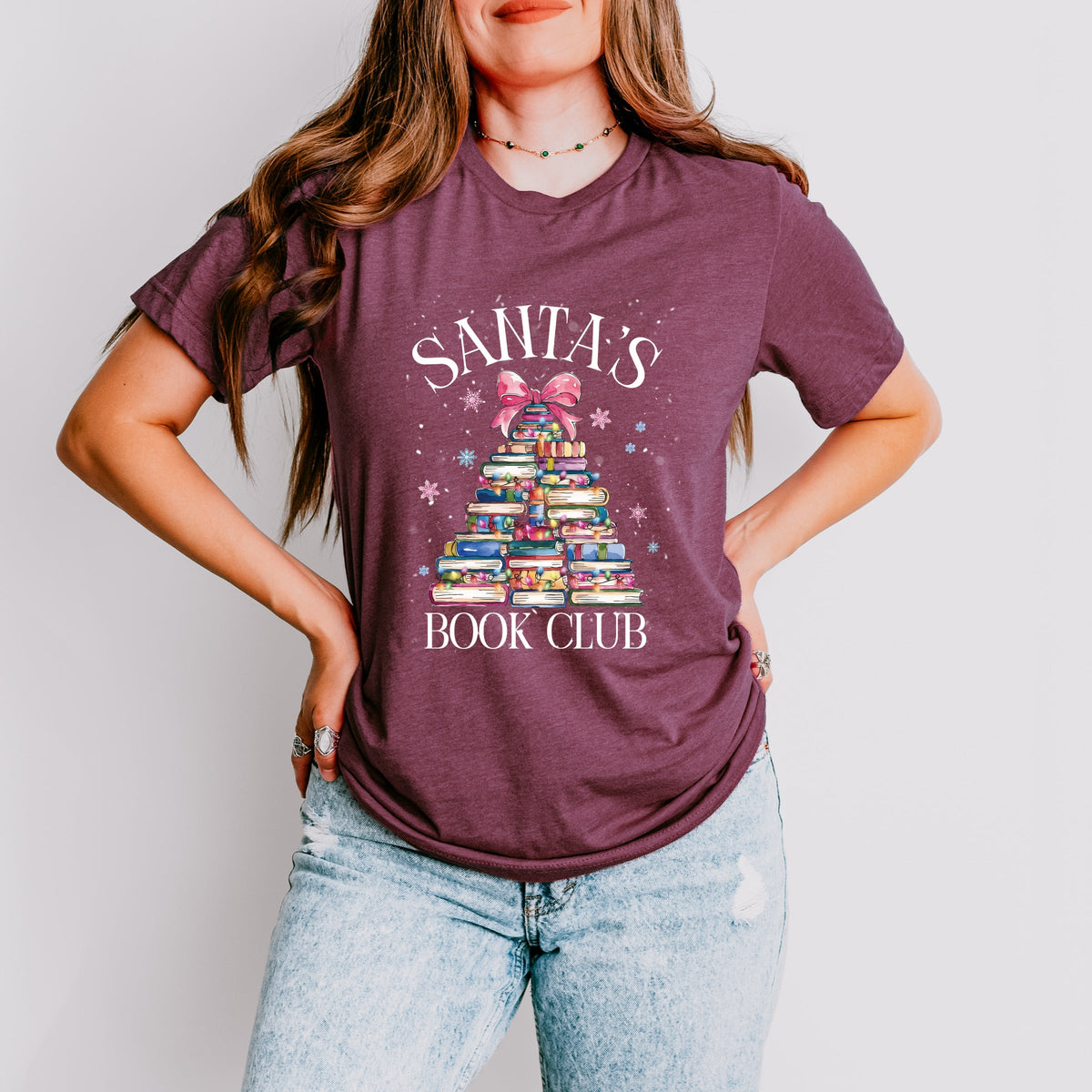 Santa's Book Club - Women's Short Sleeve Tee