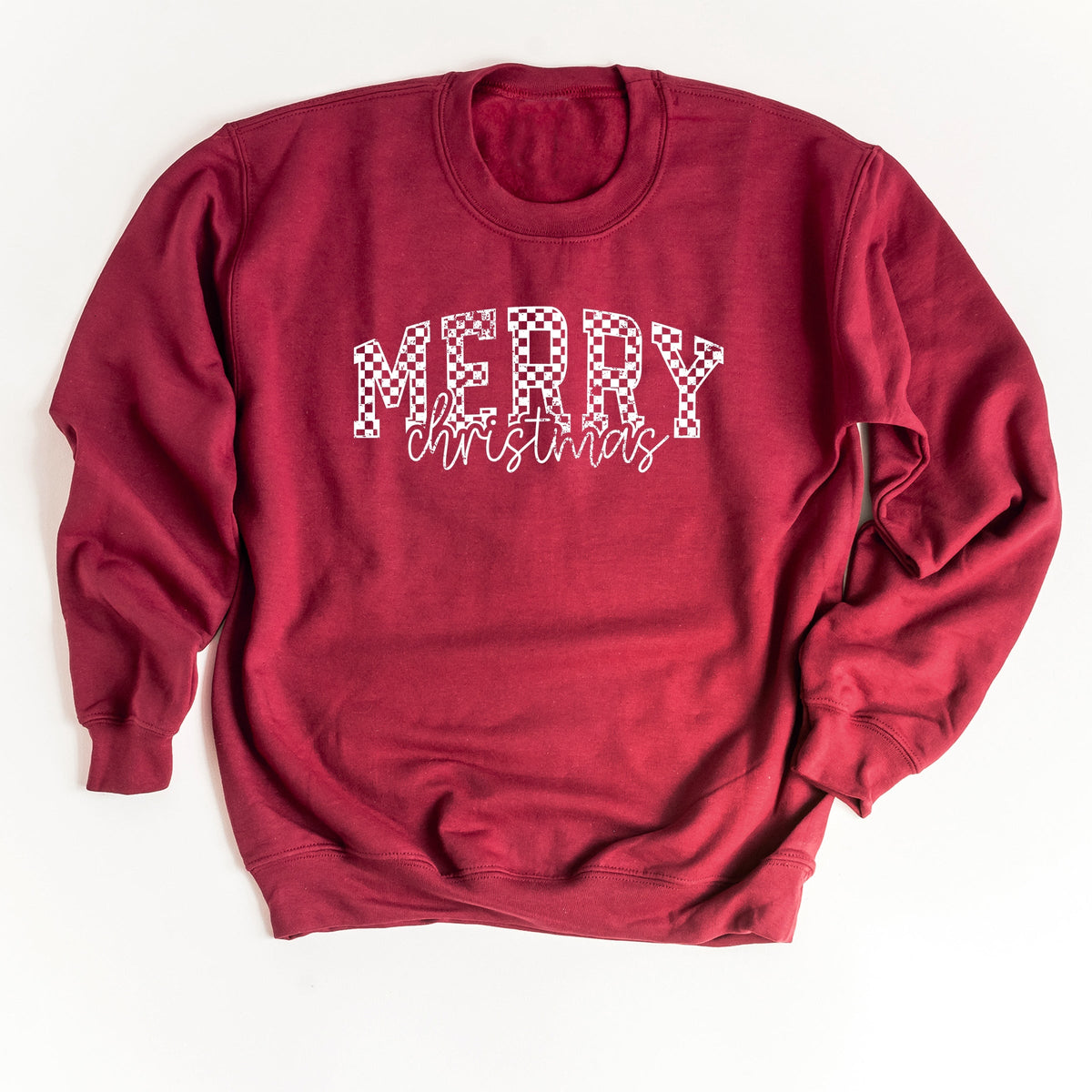 Merry Christmas Varsity Checkered - Sweatshirt