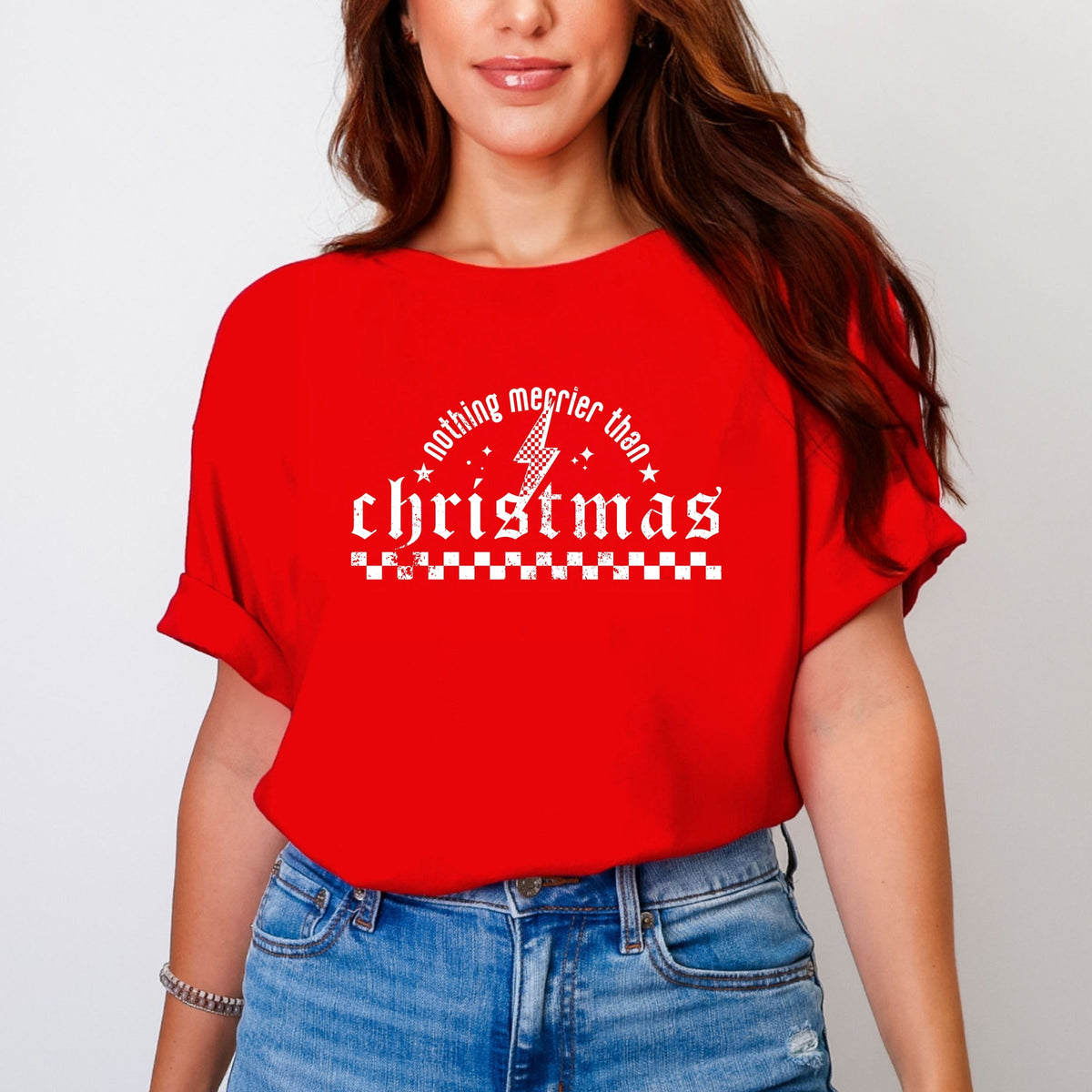 Nothing Merrier Than Christmas Grunge - Garment Dyed Tee