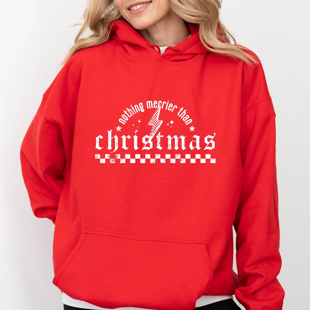 Nothing Merrier Than Christmas Grunge - Hoodie