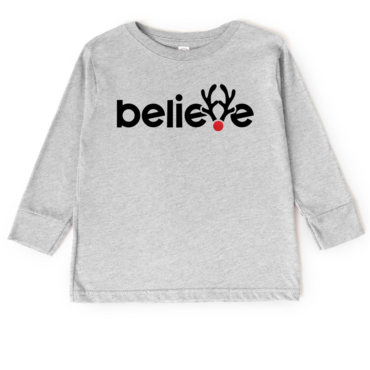 Believe Reindeer Antlers - Toddler Long Sleeve Tee