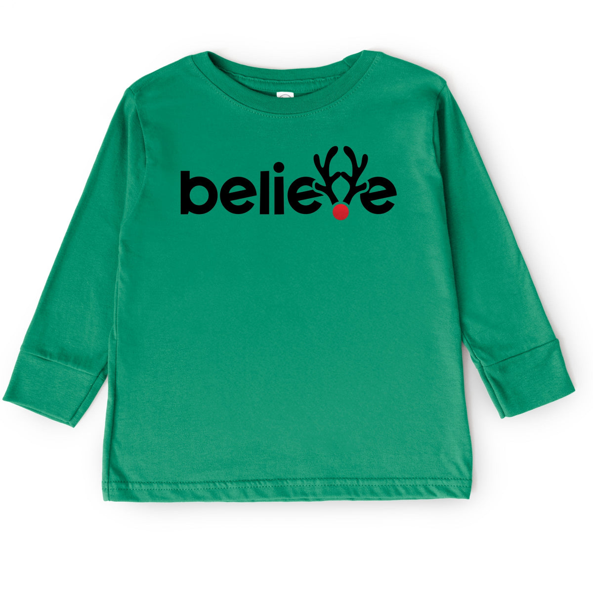 Believe Reindeer Antlers - Toddler Long Sleeve Tee