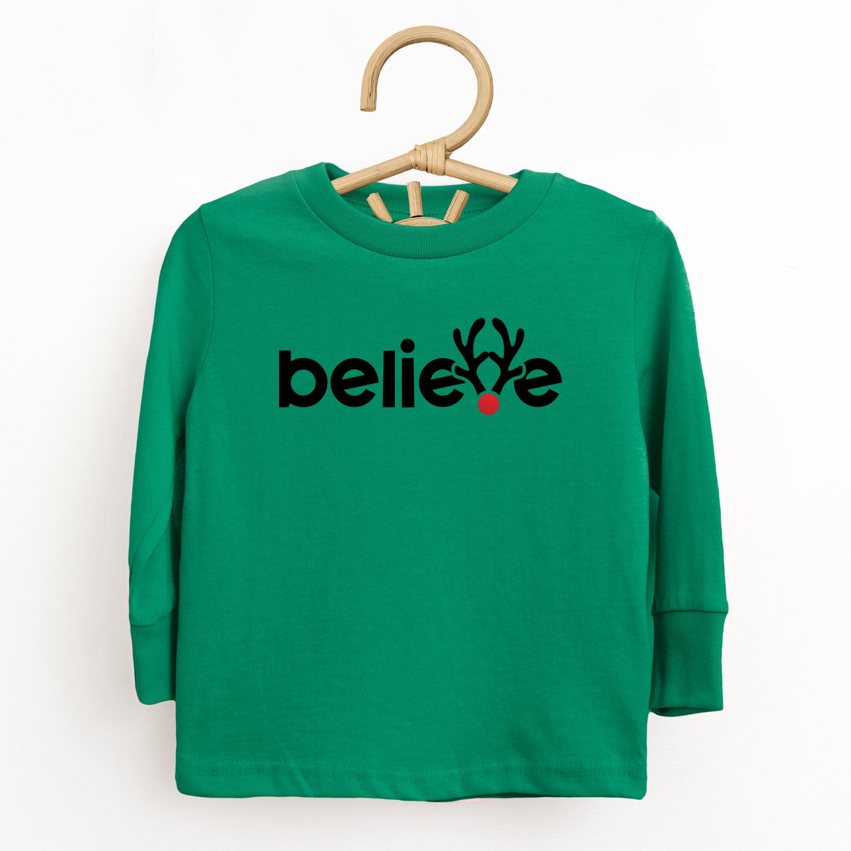 Believe Reindeer Antlers - Toddler Long Sleeve Tee