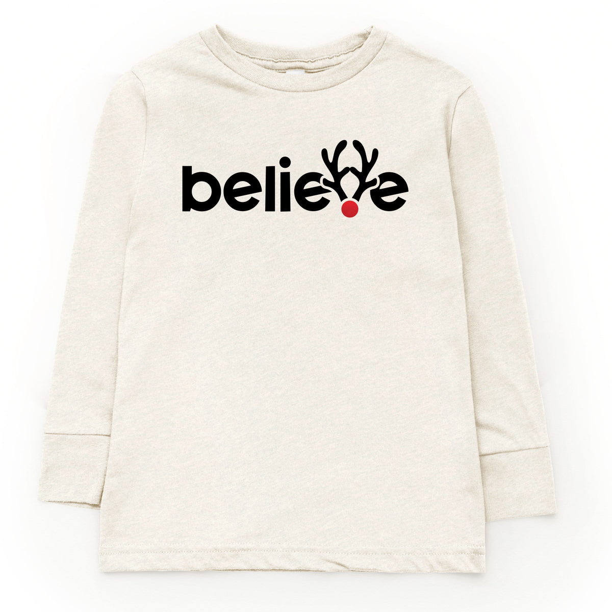 Believe Reindeer Antlers - Youth Long Sleeve Tee