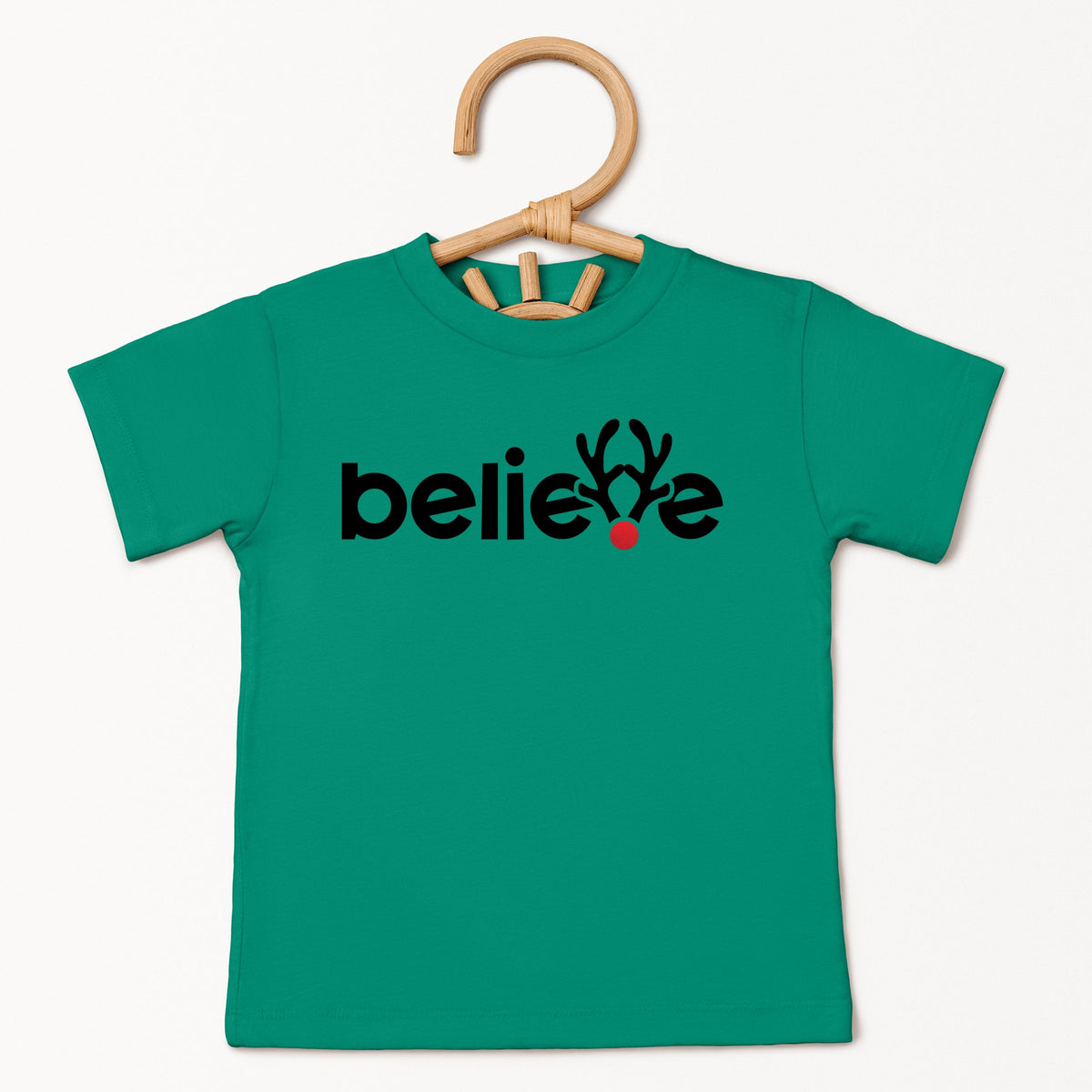Believe Reindeer Antlers - Toddler Short Sleeve Tee