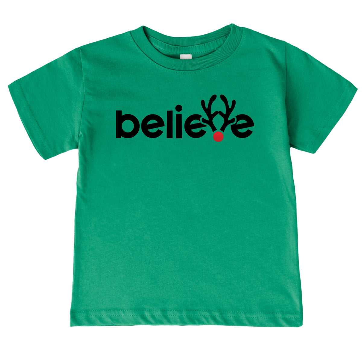 Believe Reindeer Antlers - Toddler Short Sleeve Tee