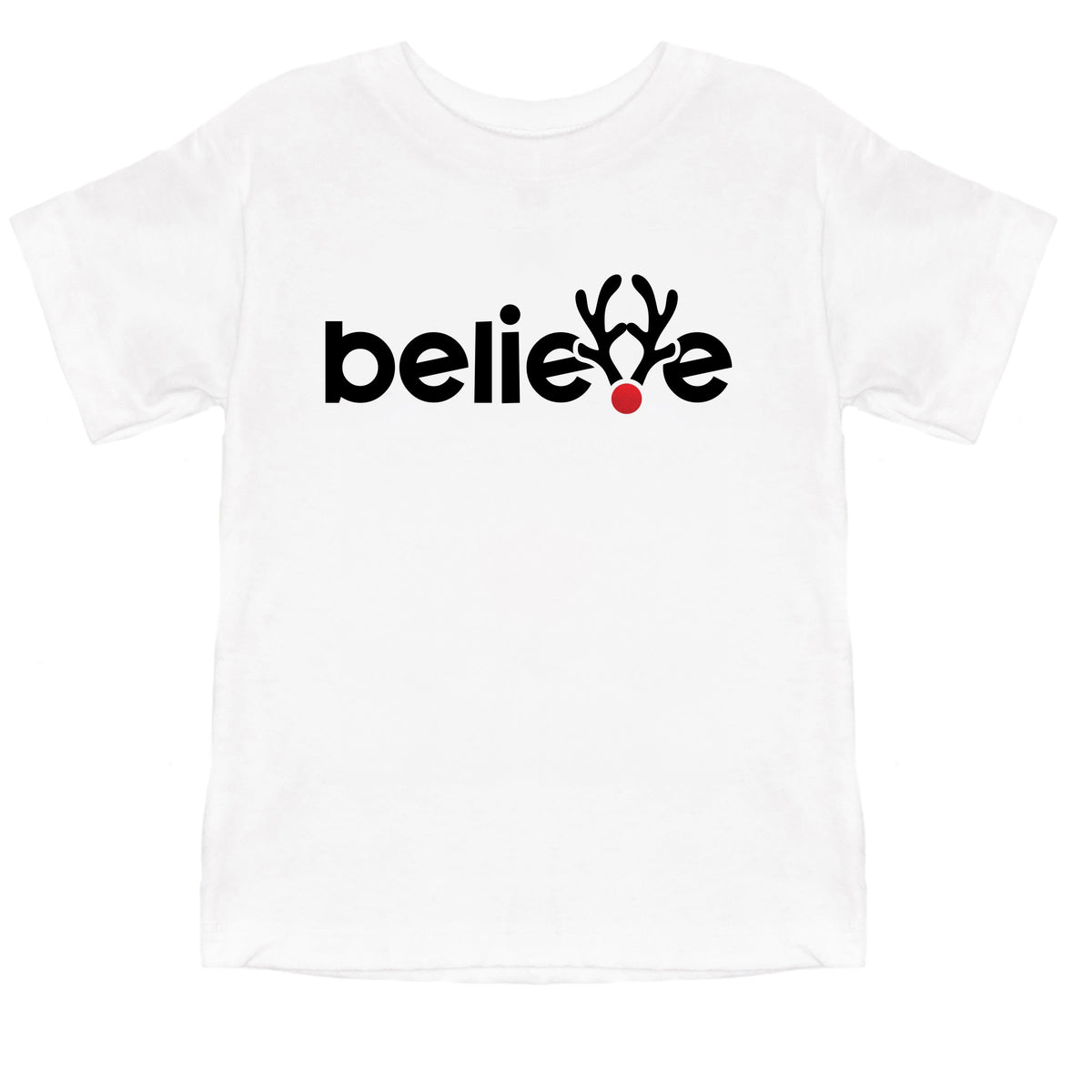Believe Reindeer Antlers - Toddler Short Sleeve Tee