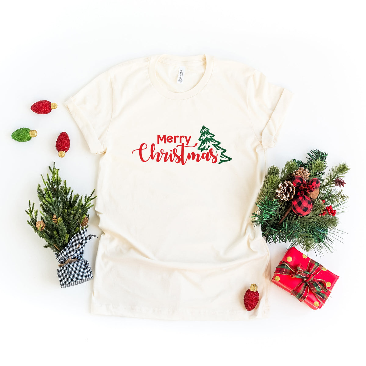 Merry Christmas Glitter Tree - Women's Short Sleeve Tee