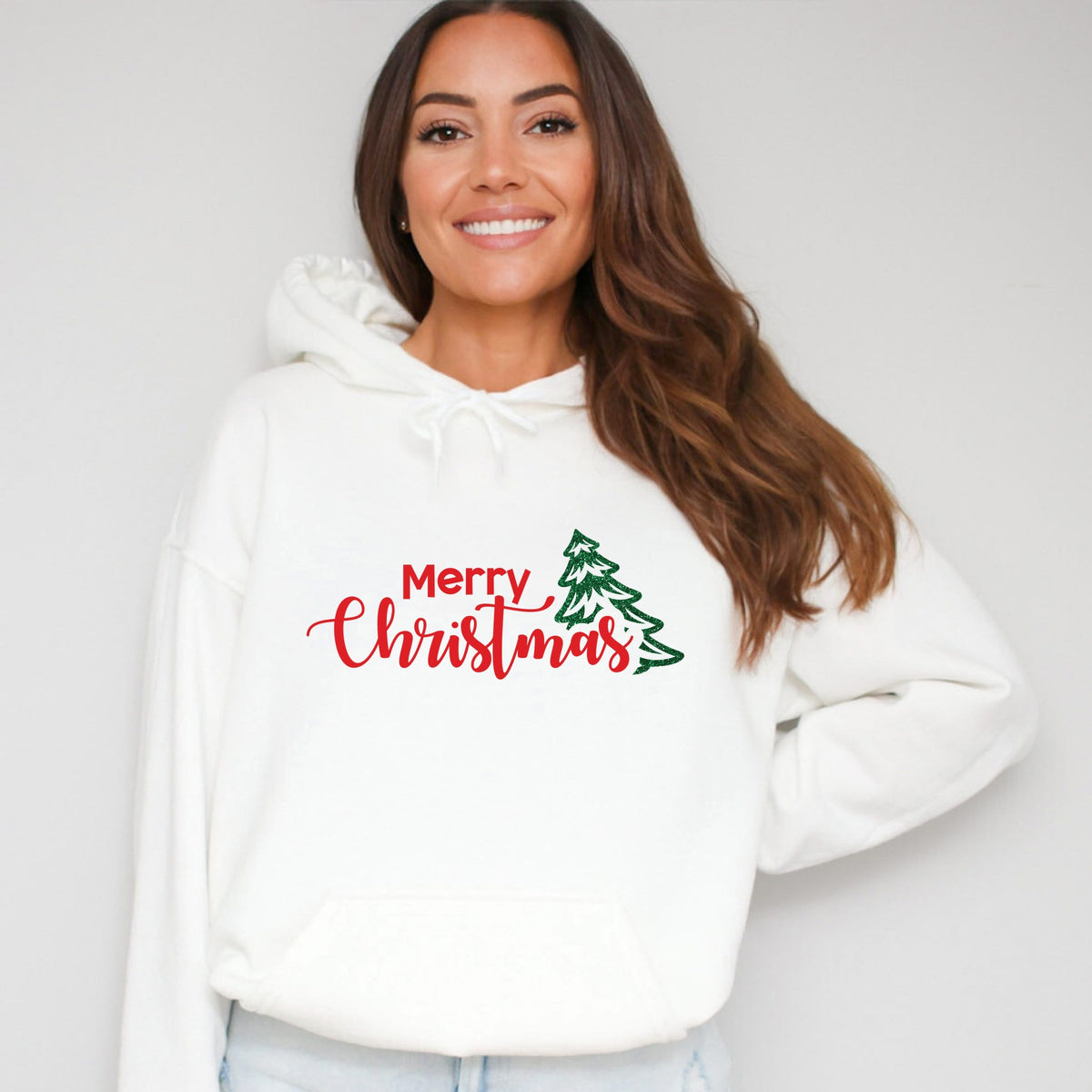 Merry Christmas Glitter Tree - Women's Hoodie