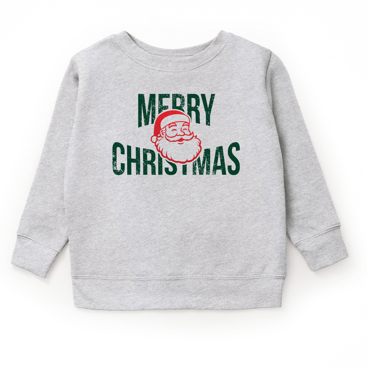 Merry Christmas Arched Glitter Santa - Youth Graphic Sweatshirt
