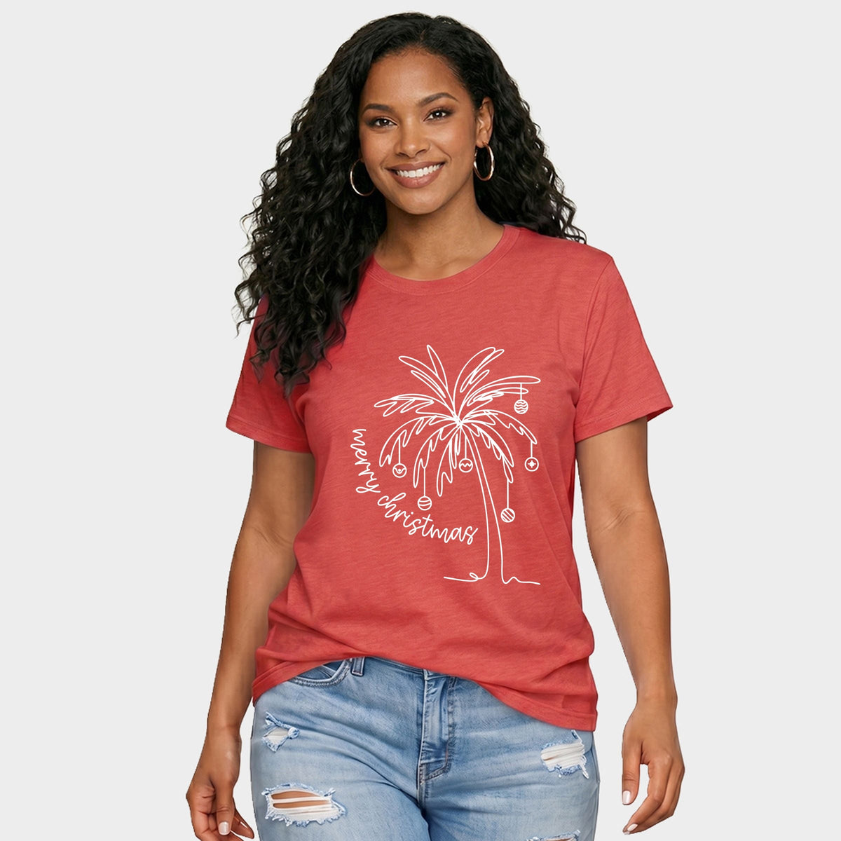Merry Christmas Palm Tree - Women's Short Sleeve Tee