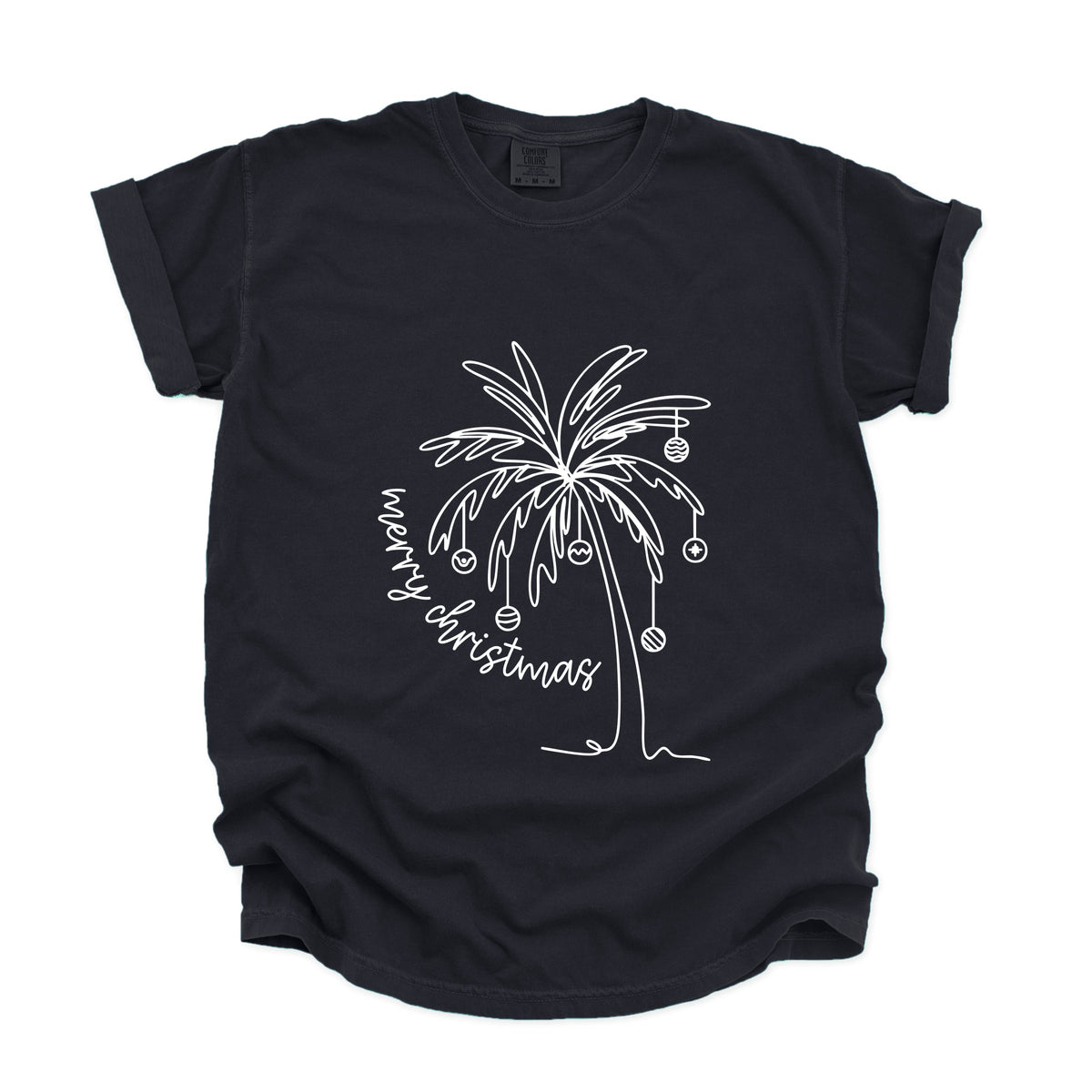 Merry Christmas Palm Tree - Garment Dyed Tee