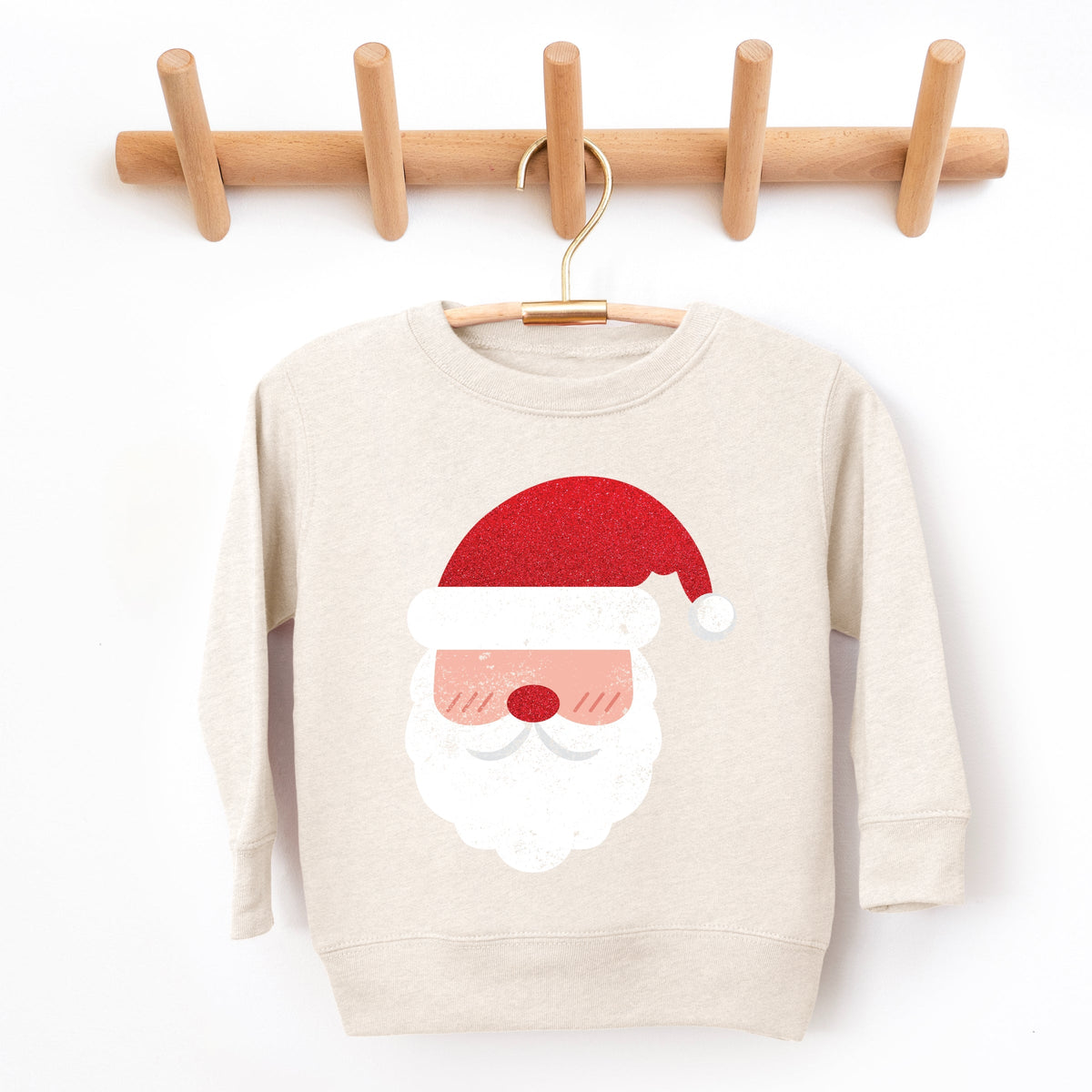 Santa Face Glitter - Toddler Graphic Sweatshirt