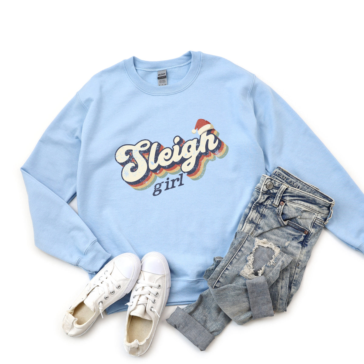 Sleigh Girl Retro Distressed - Sweatshirt