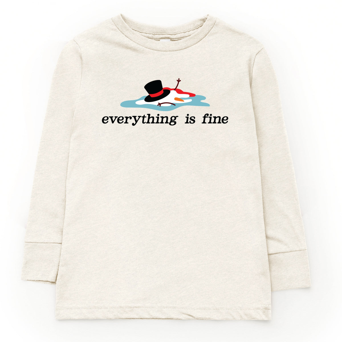 Everything Is Fine Melted Snowman - Youth Long Sleeve Graphic T-Shirt