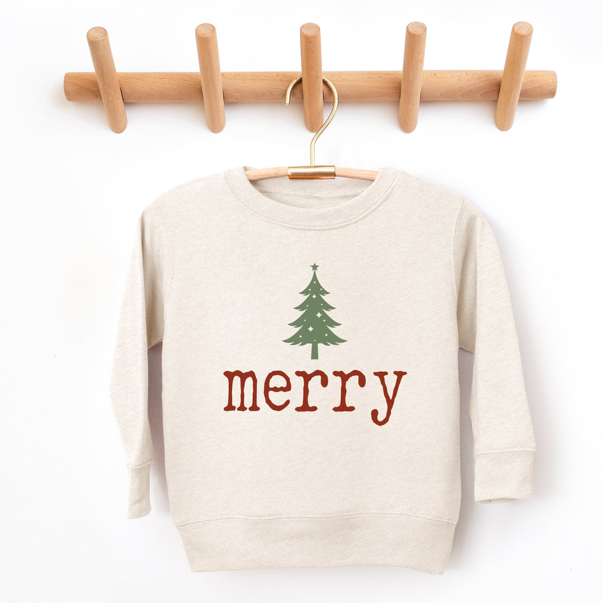 Merry Christmas Tree Stars - Toddler Graphic Sweatshirt