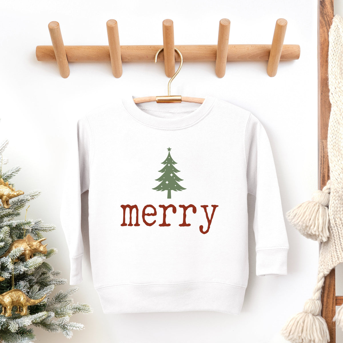 Merry Christmas Tree Stars - Toddler Graphic Sweatshirt