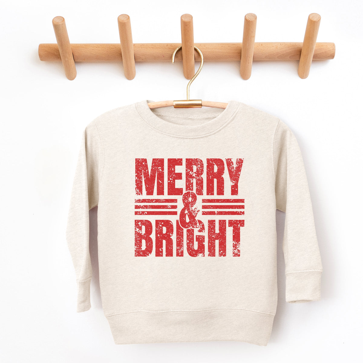 Merry & Bright Distressed - Toddler Graphic Sweatshirt