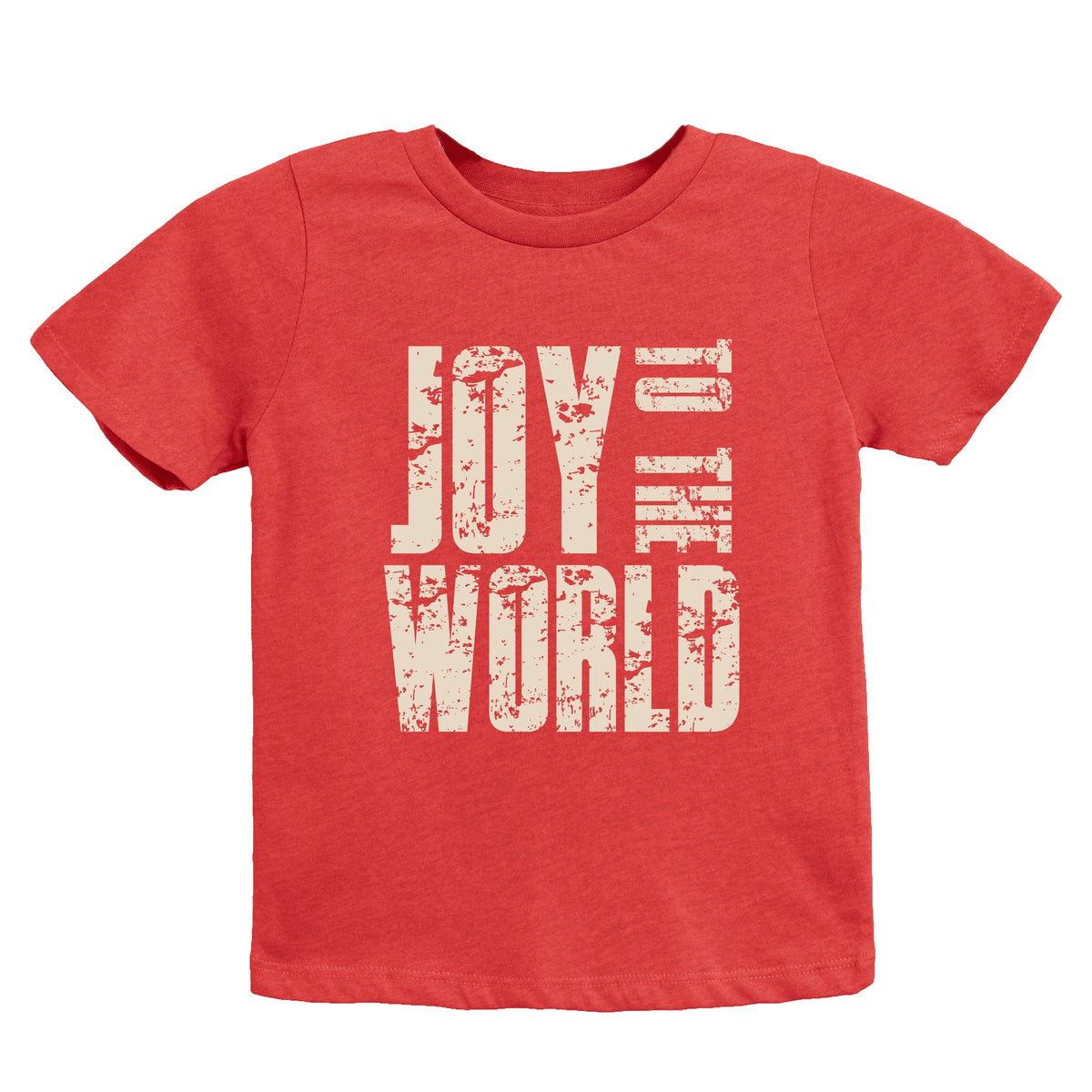 Joy To The World Block Distressed - Youth Short Sleeve Graphic T-Shirt