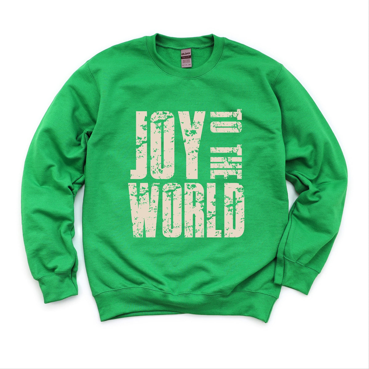 Joy To The World Block Distressed - Women's Graphic Sweatshirt