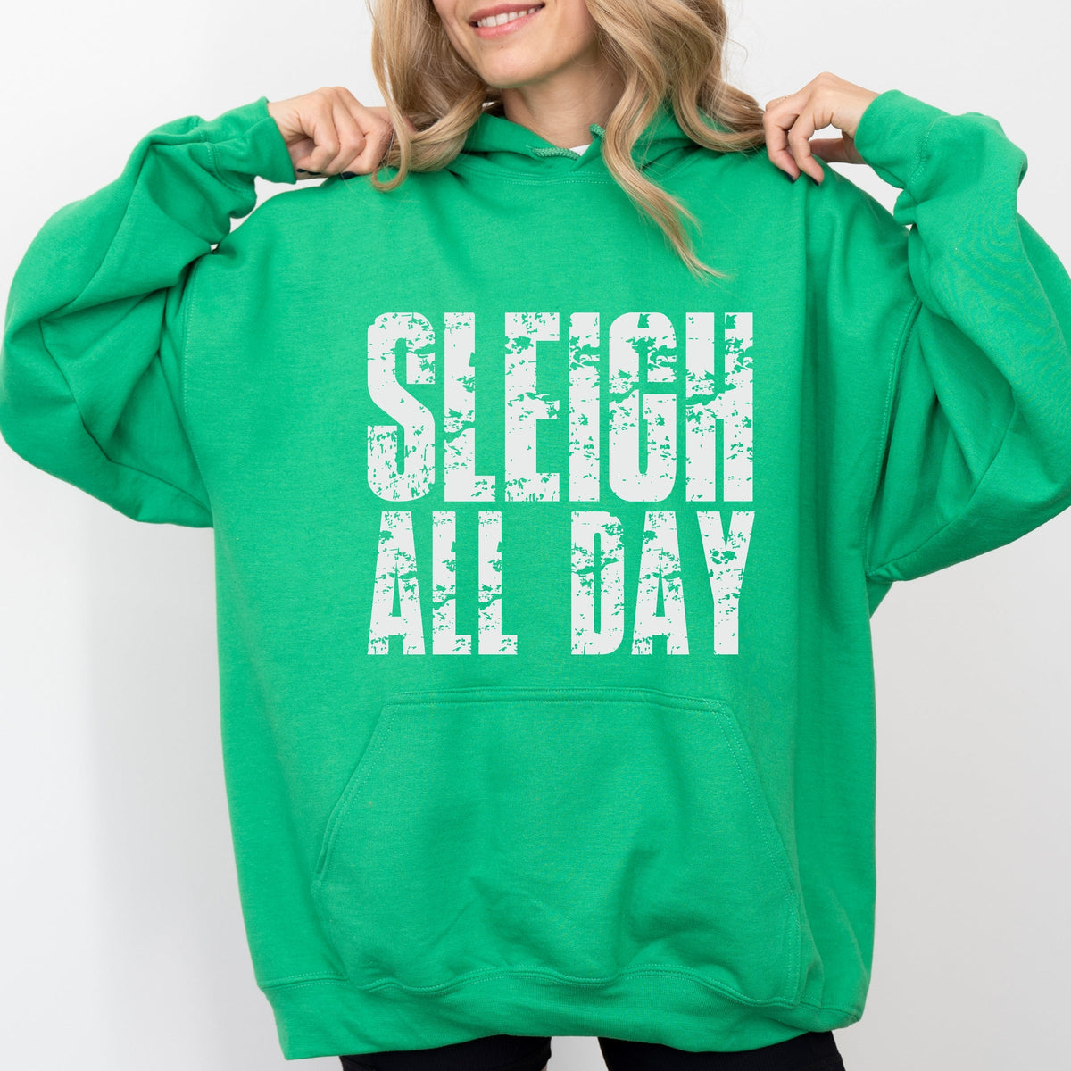 Sleigh All Day Block Distressed - Women's Graphic Hoodie