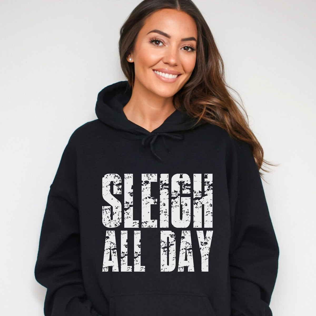 Sleigh All Day Block Distressed - Women's Graphic Hoodie