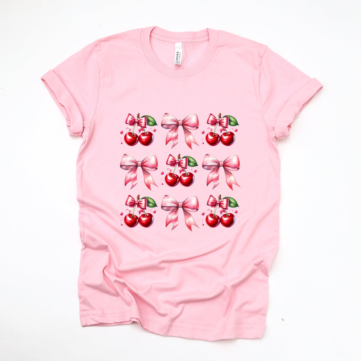 Coquette Pink Cherry Chart - Women's Short Sleeve Graphic T-Shirt