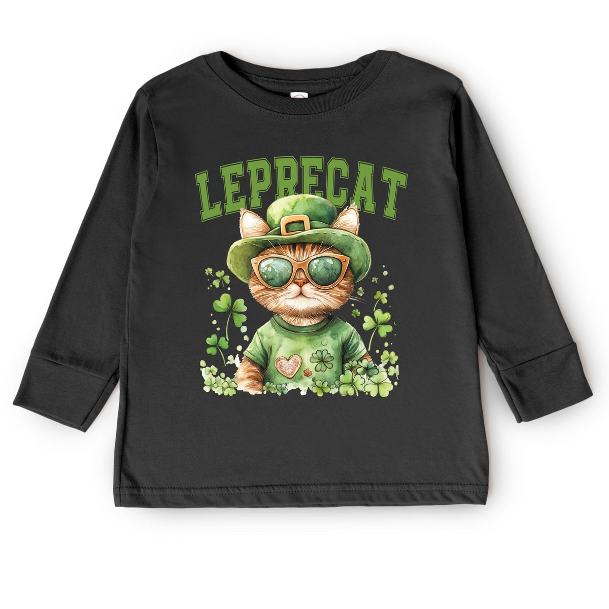 Leprecat Watercolor Cat - Toddler Long Sleeve Graphic Tee