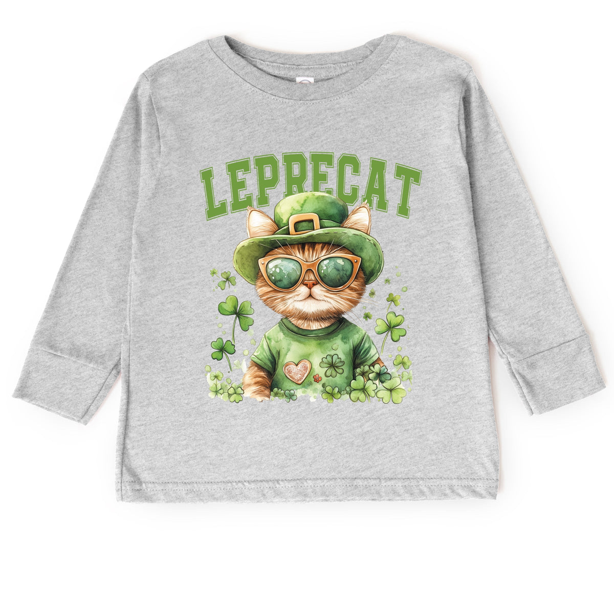 Leprecat Watercolor Cat - Toddler Long Sleeve Graphic Tee