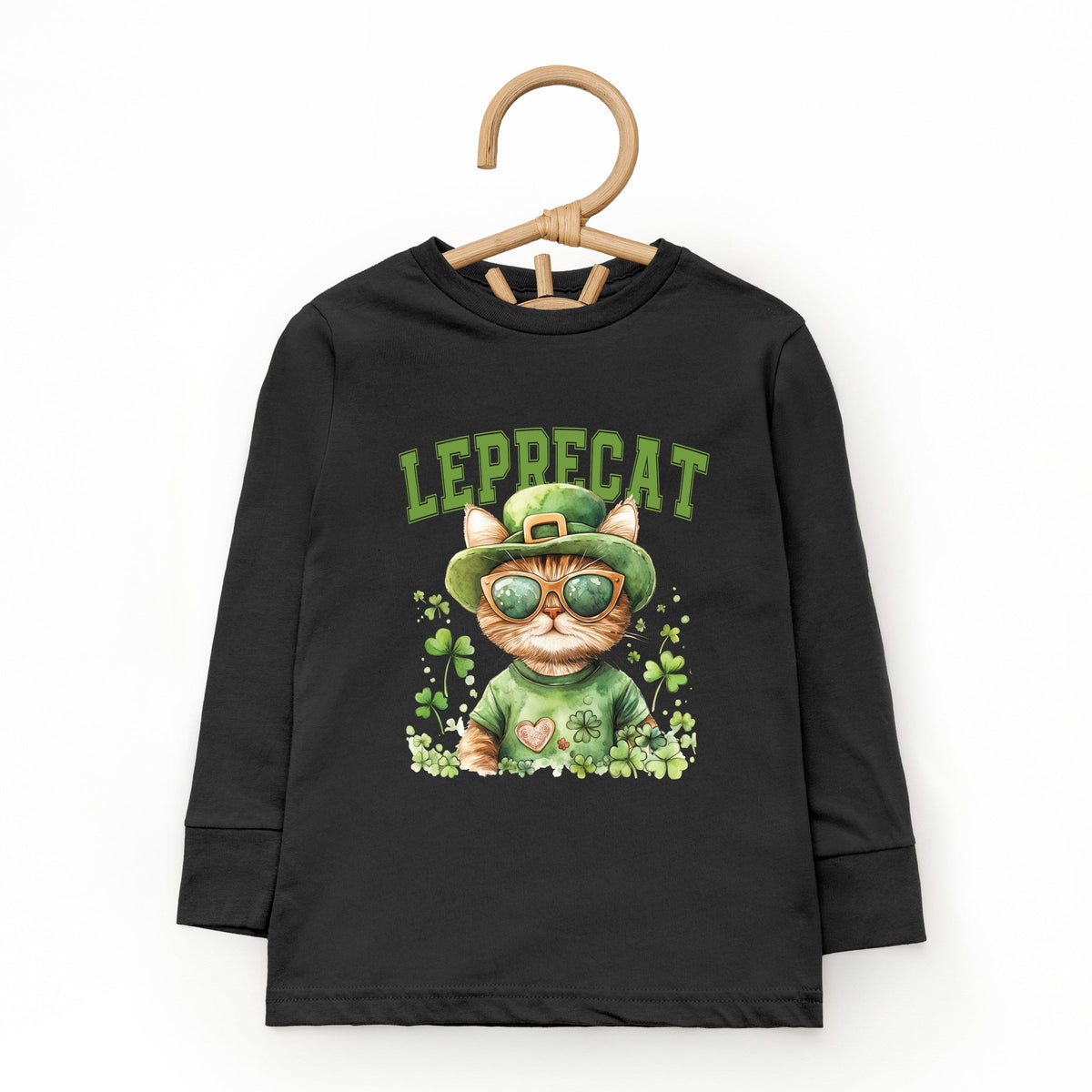 Leprecat Watercolor Cat - Toddler Long Sleeve Graphic Tee