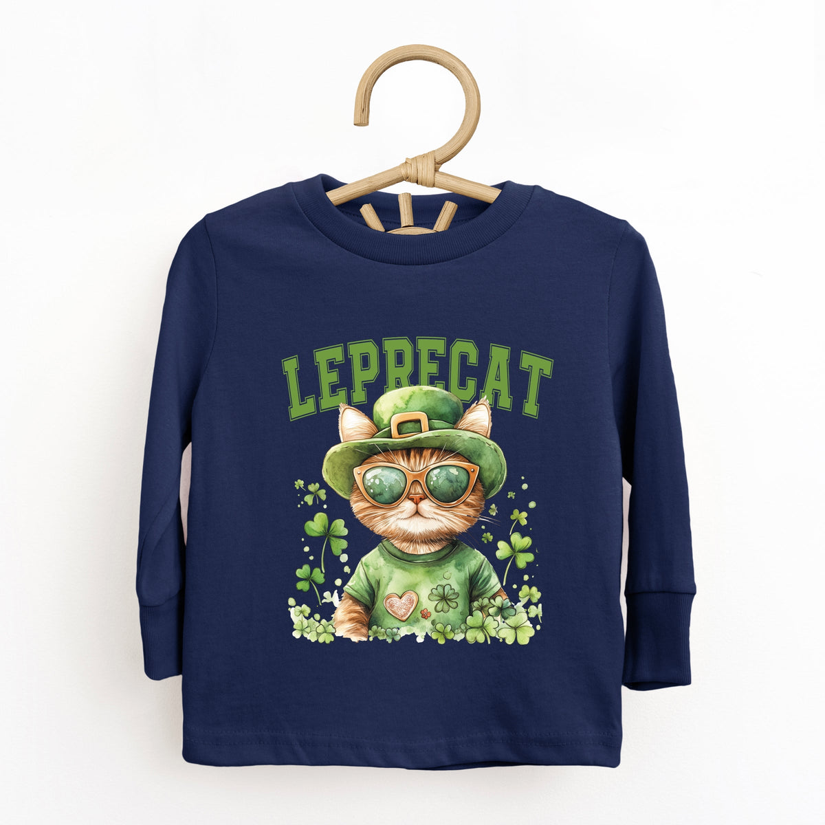 Leprecat Watercolor Cat - Toddler Long Sleeve Graphic Tee