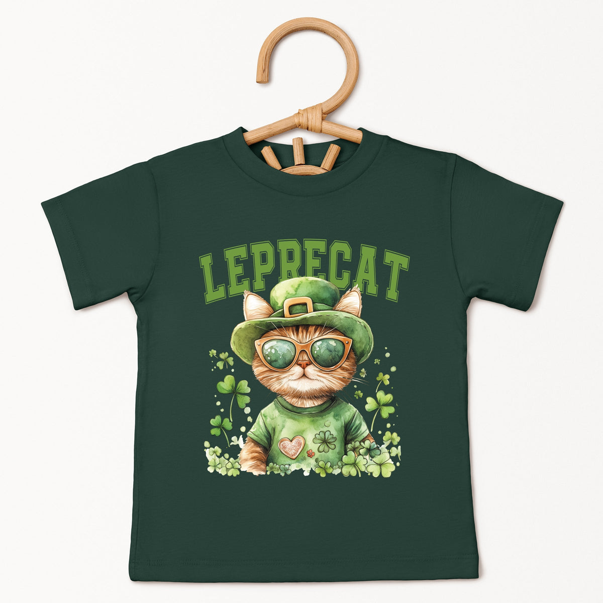 Leprecat Watercolor Cat - Toddler Short Sleeve Graphic T-Shirt